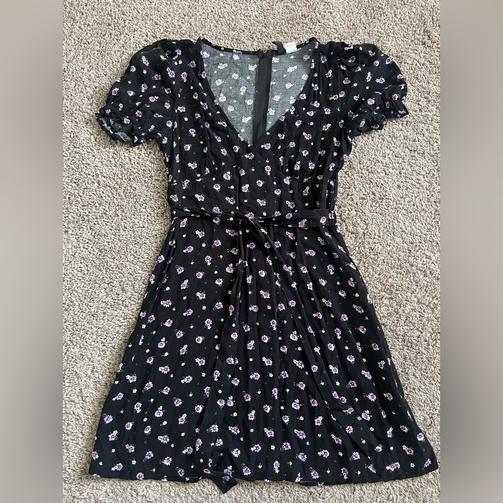 Floral Black Dress